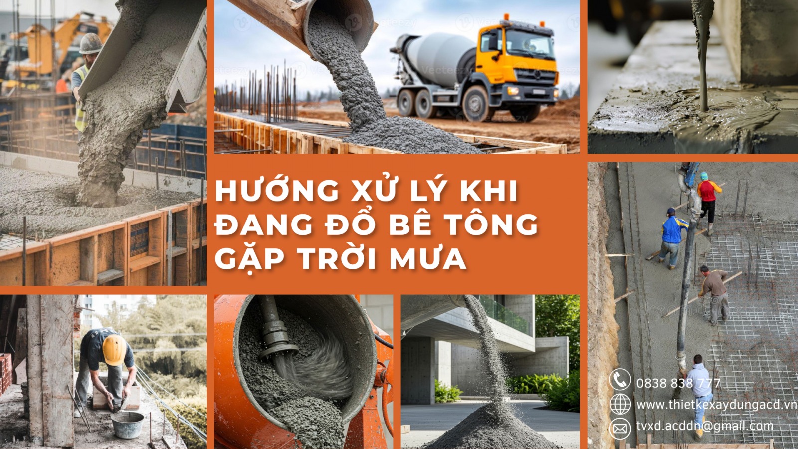 HƯỚNG XỬ LÝ KHI ĐANG ĐỔ BÊ TÔNG GẶP TRỜI MƯA